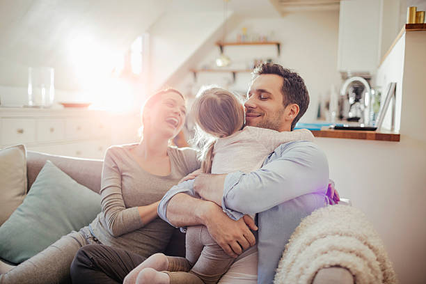 family playing at home