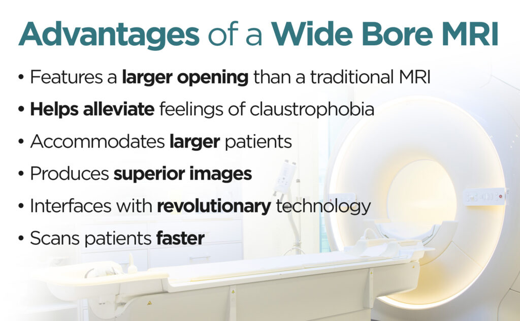 Advantages of a wide bore MRI