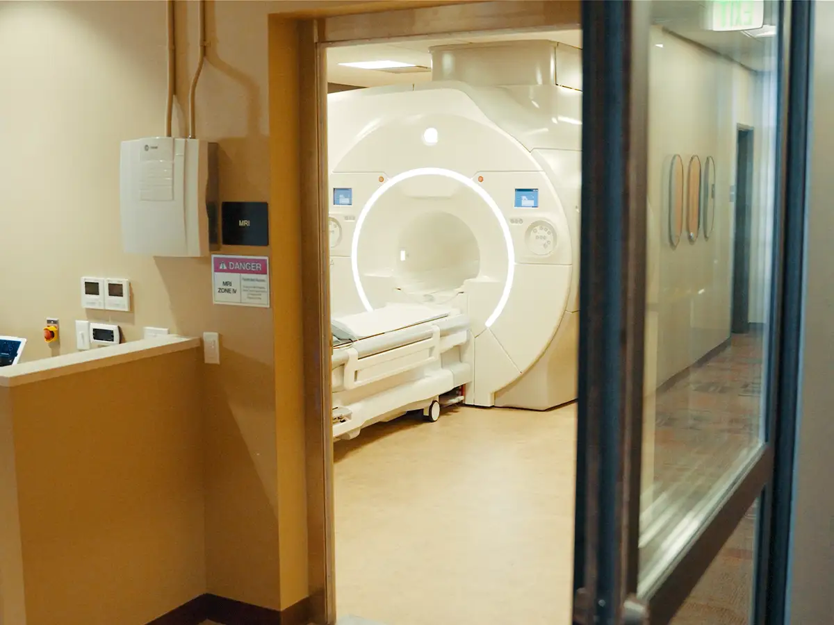 An MRI machine in a room