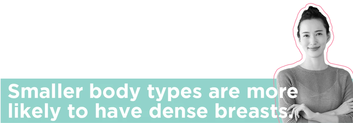 Banner that read - Smaller body types are more likely to have dense breasts.